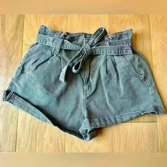 American Eagle Waist Tie Mom Shorts Size 6 - Picture 1 of 6
